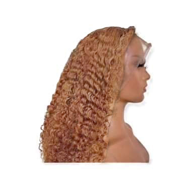 Honey Blonde Deep Wave Sheer Transparent Lace Front Wig